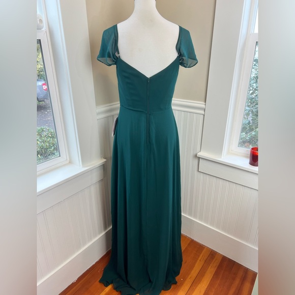 Birdy Grey Devin Convertible Dress‎ Chiffon Emerald Size Medium NWT - Picture 4 of 10